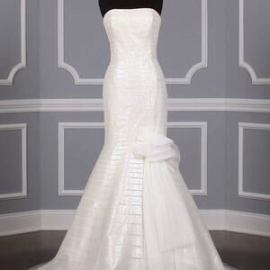 ANGEL SANCHEZ Bridal N8008 Wedding Dress Sequins Fit Flare Strapless Formal